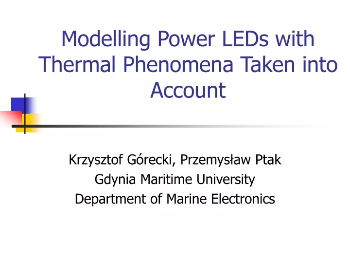 modelling power leds with thermal phenomena taken into account