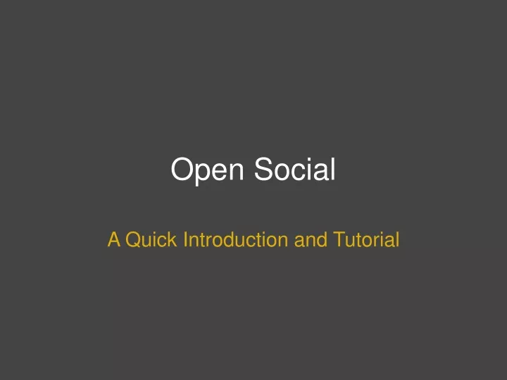 a quick introduction and tutorial