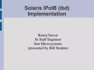 Solaris IPoIB (ibd) Implementation