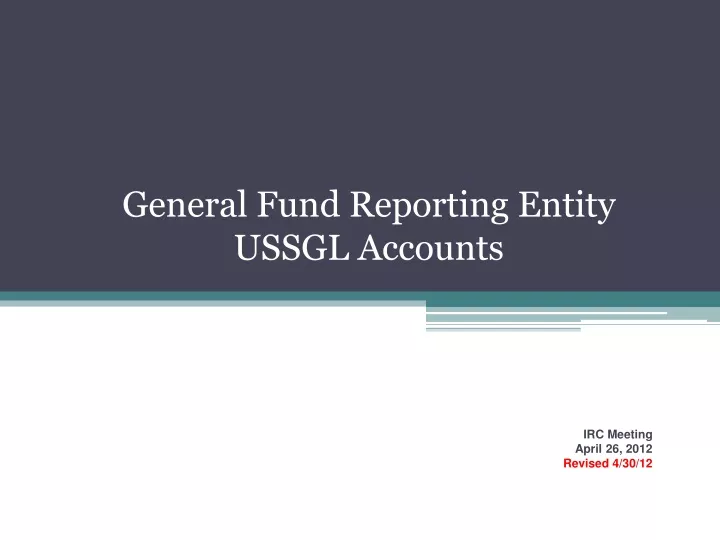 general fund reporting entity ussgl accounts