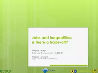 Jobs and inequalities:  is there a trade-off?