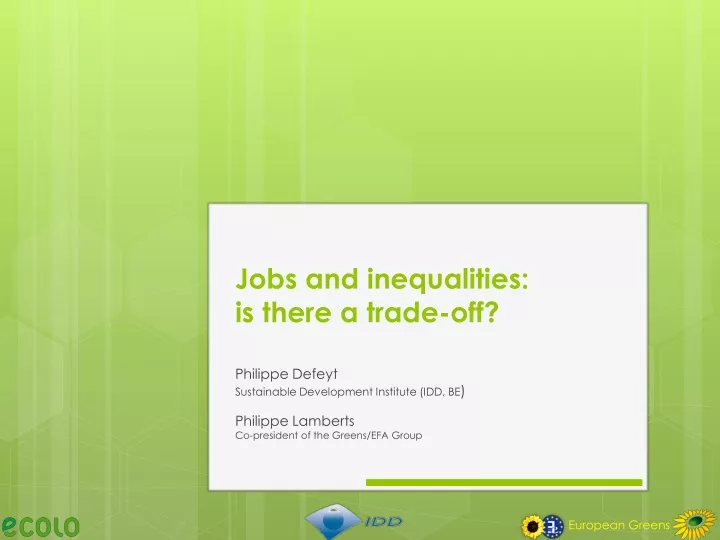 jobs and inequalities is there a trade off