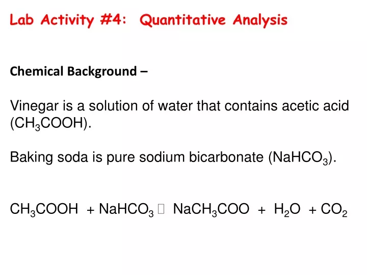 lab activity 4 quantitative analysis chemical