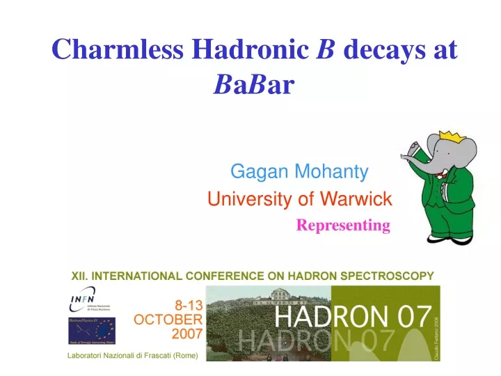 charmless hadronic b decays at b a b ar