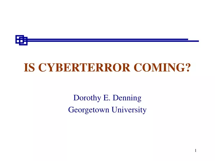 is cyberterror coming