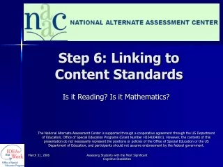 Step 6: Linking to Content Standards