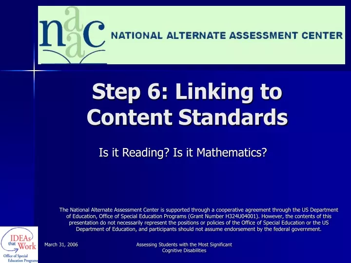 step 6 linking to content standards