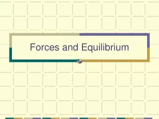 Forces and Equilibrium