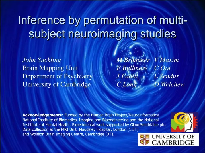 inference by permutation of multi subject neuroimaging studies