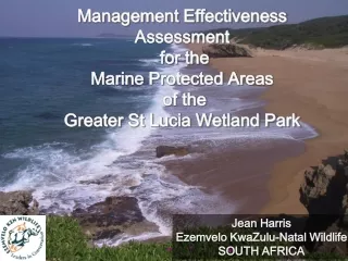 Management Effectiveness Assessment  for the  Marine Protected Areas  of the