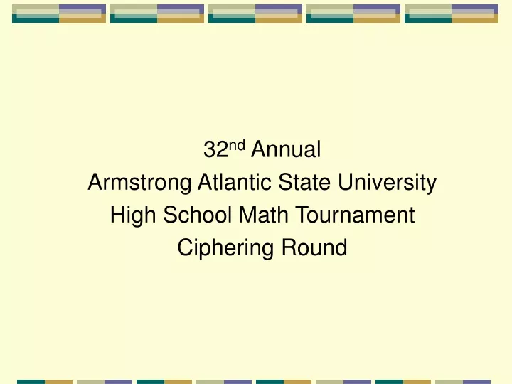 32 nd annual armstrong atlantic state university