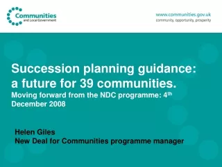 Helen Giles New Deal for Communities programme manager