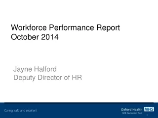 Workforce Performance Report October 2014
