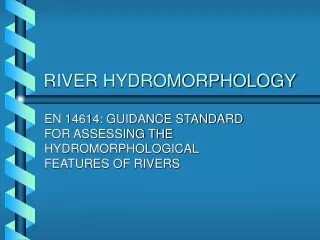 RIVER HYDROMORPHOLOGY