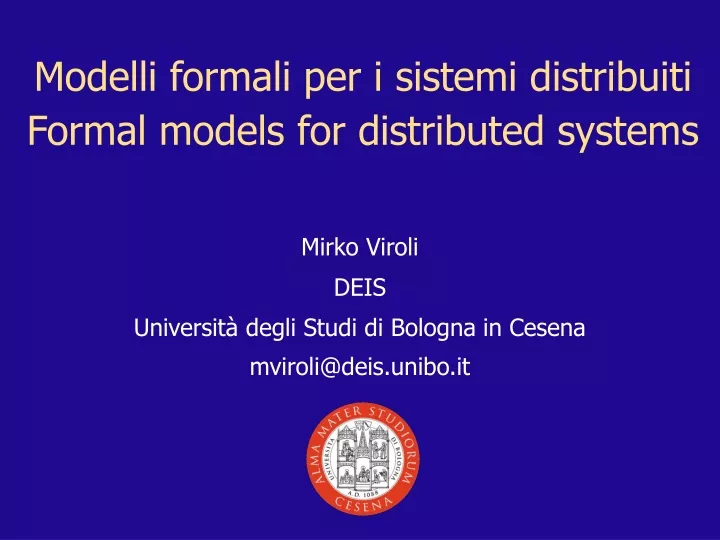 modelli formali per i sistemi distribuiti