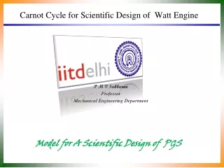 Carnot Cycle for Scientific Design of  Watt Engine