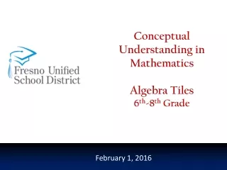 Conceptual Understanding in Mathematics Algebra Tiles 6 th -8 th  Grade