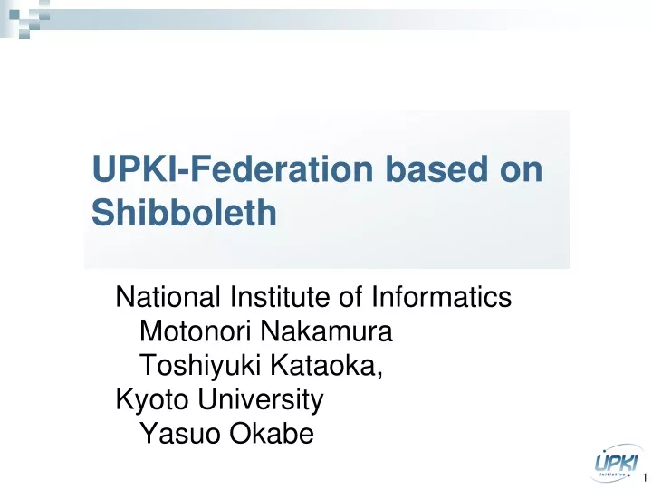 upki federation based on shibboleth