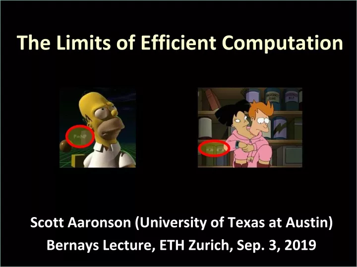 the limits of efficient computation