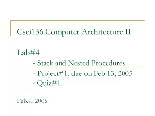 Stack and Nested Procedures