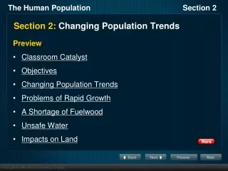 Section 2:  Changing Population Trends
