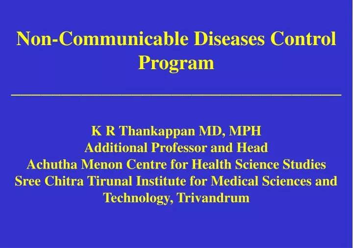 non communicable diseases control program
