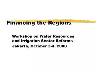 Financing the Regions