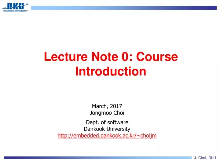 lecture note 0 course introduction