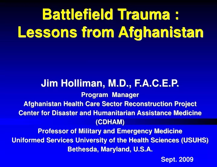 battlefield trauma lessons from afghanistan