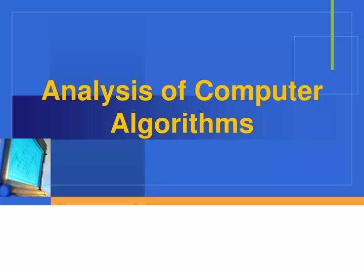 analysis of computer algorithm s