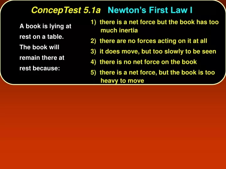 conceptest 5 1a newton s first law i