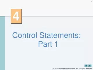 Control Statements: Part 1