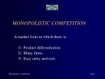 MONOPOLISTIC COMPETITION - slide 1