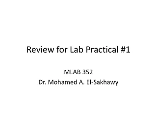 Review for Lab Practical #1