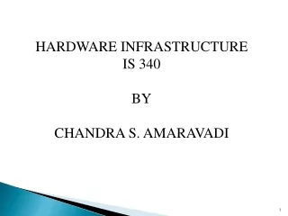 HARDWARE INFRASTRUCTURE IS 340 BY CHANDRA S. AMARAVADI