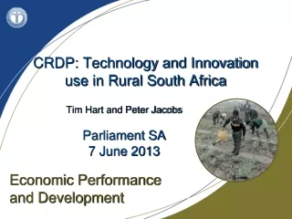 CRDP: Technology and Innovation use in Rural South Africa