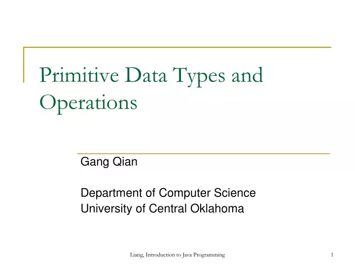 primitive data types and operations