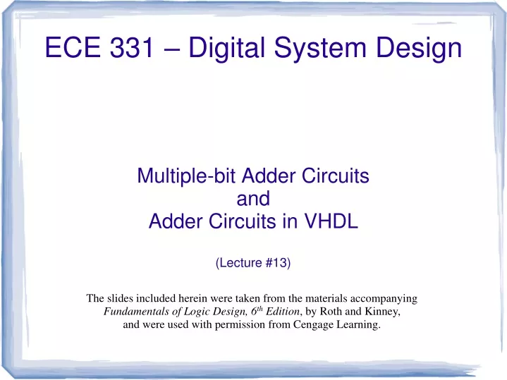 multiple bit adder circuits and adder circuits in vhdl lecture 13