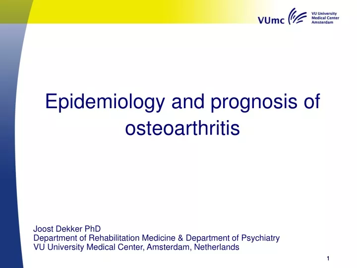 epidemiology and prognosis of osteoarthritis