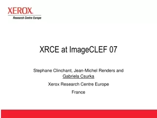 XRCE at ImageCLEF 07