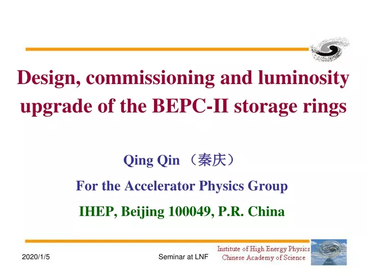 design commissioning and luminosity upgrade of the bepc ii storage rings