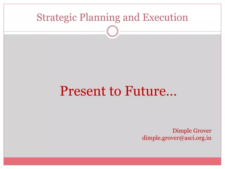 strategic planning and execution