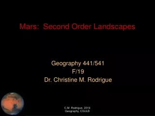 Mars:  Second Order Landscapes