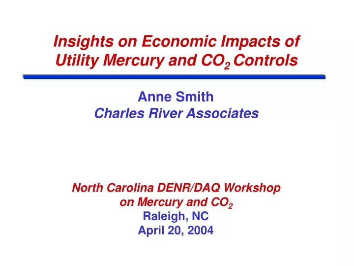 insights on economic impacts of utility mercury