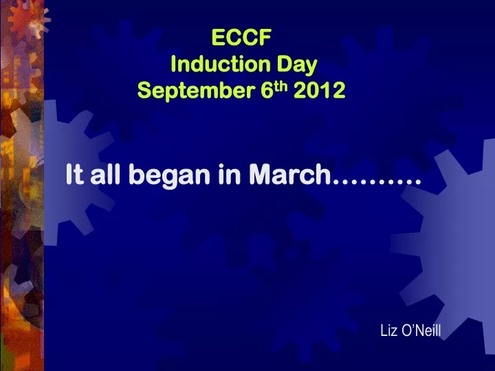 eccf induction day september 6 th 2012