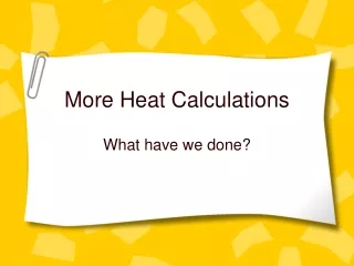 More Heat Calculations