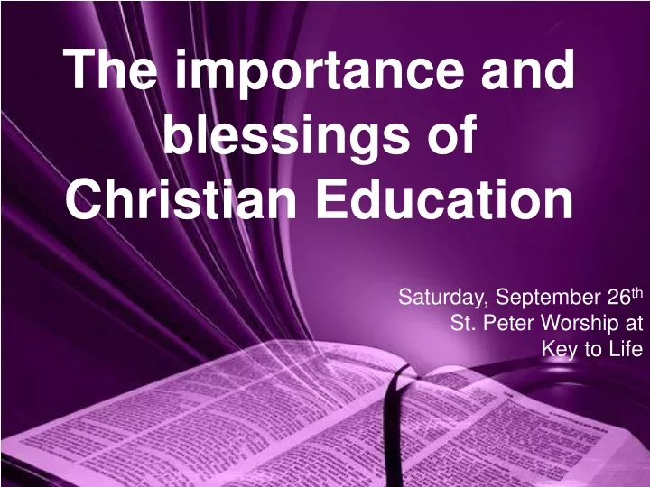 the importance and blessings of christian