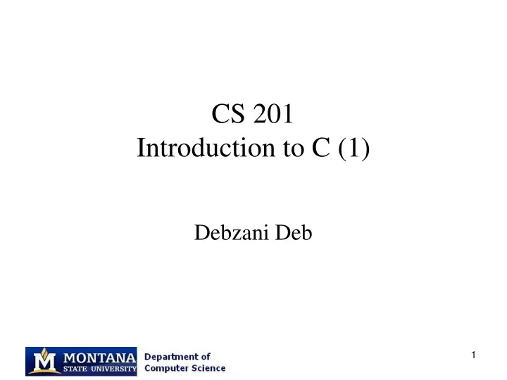 cs 201 introduction to c 1