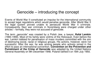 Genocide – introducing the concept