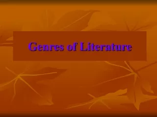 Genres of Literature